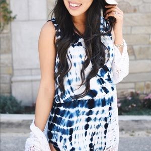Blue and White Romper